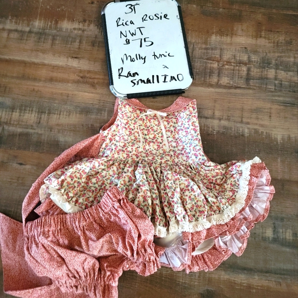 3t Rica Rosie mollie tunic.  Fits more like 2t in my opinion.